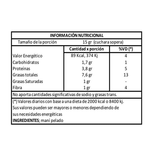 Crema de maní - Natural 680 g