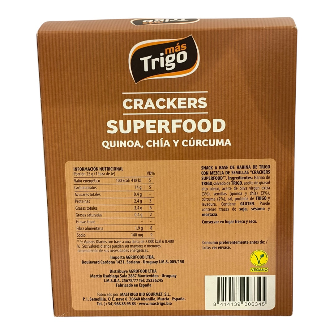 Galletas crackekrs quinoa chia y curcuma SUPERFOOD 240 Gr