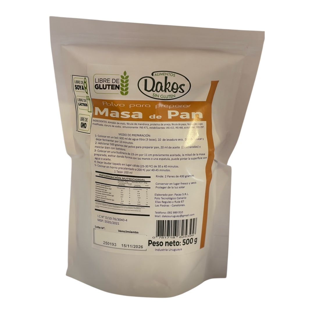 Masa de pan sin gluten DAKOS 500 Gr