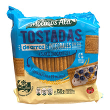 Cargar imagen en el visor de la galería, Tostadas de arroz ingegrales sin gluten sin sal Molinos Ala