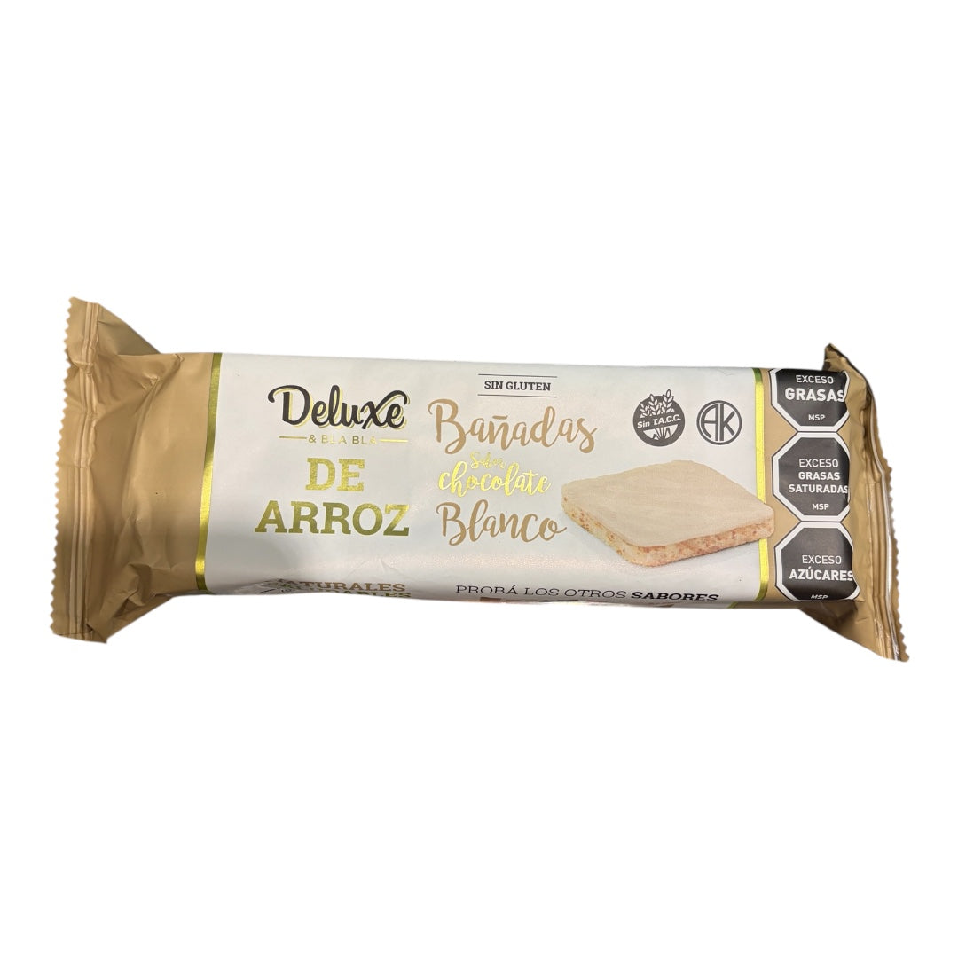 Galletas de arroz bañadas de chocolate blanco DELUXE Sin Gluten