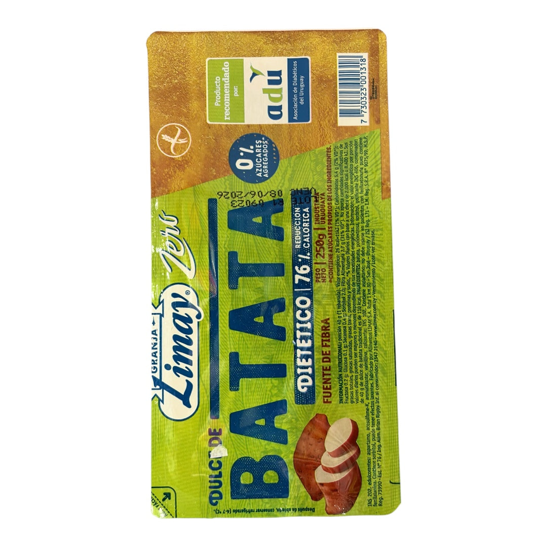 Dulce de batata sin azúcar LIMAY 250gr