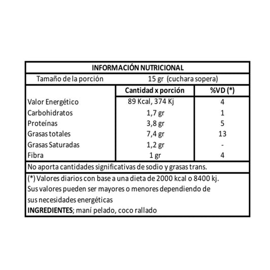Crema de maní - Coco 190 g