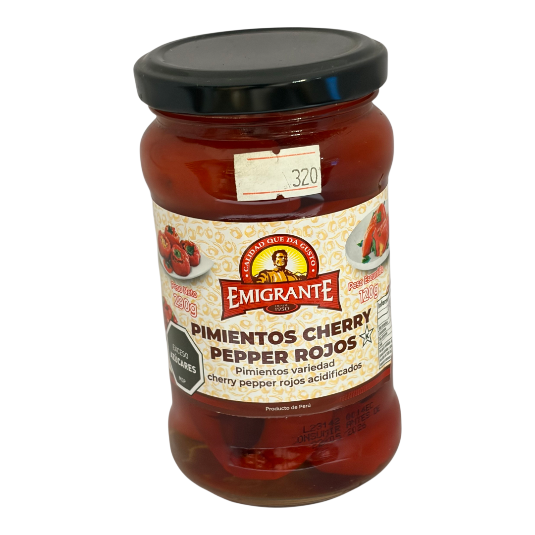 Pimientos cherry pepper rojos EMIGRANTE 290 gr