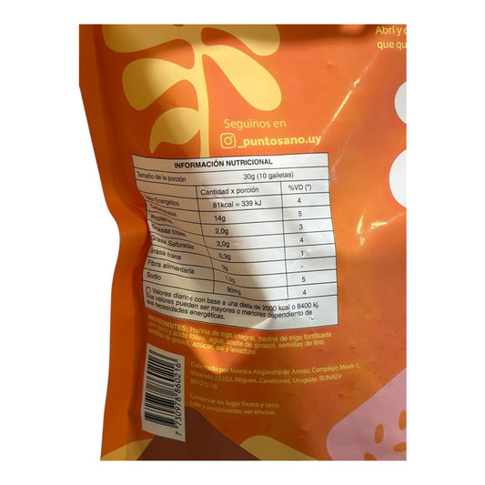 Galletas saladas harina integral y ajo PUNTO SANO 240 Gr