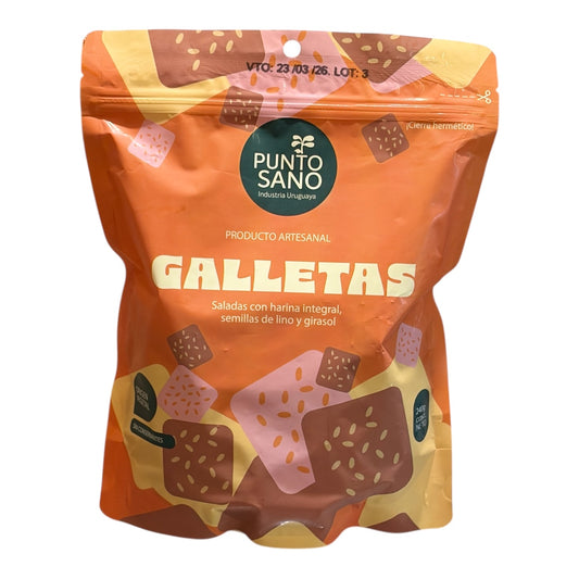 Galletas saladas harina integral lino y girasol PUNTO SANO 240 Gr