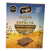Cargar imagen en el visor de la galería, Galleta creckers de trigo ESPELTA 240 Gr
