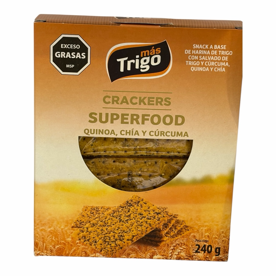 Galletas crackekrs quinoa chia y curcuma SUPERFOOD 240 Gr