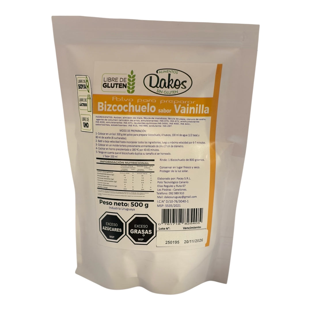Bizcochuelo vainilla sin gluten DAKOS