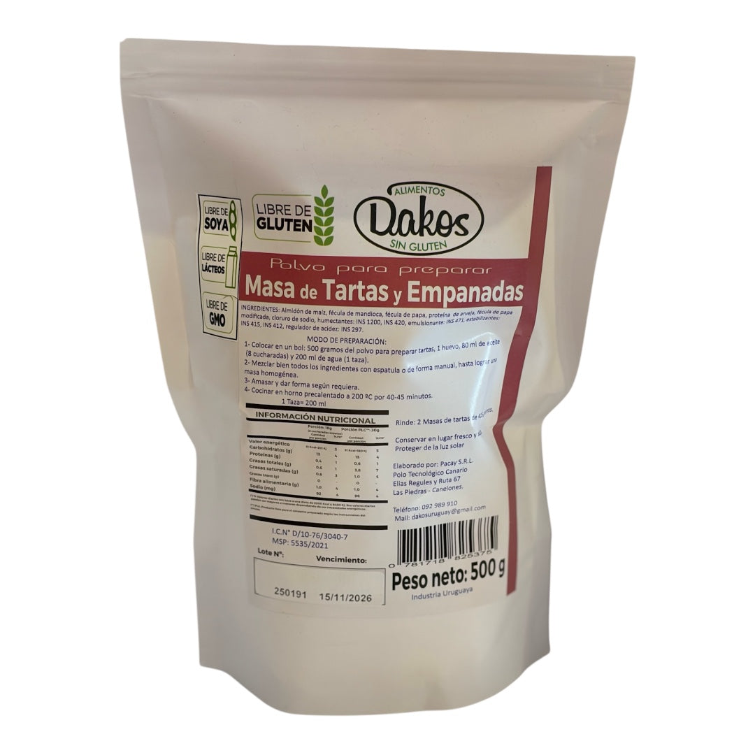 Masa de tartas y empanadas libre de gluten DAKOS 500Gr