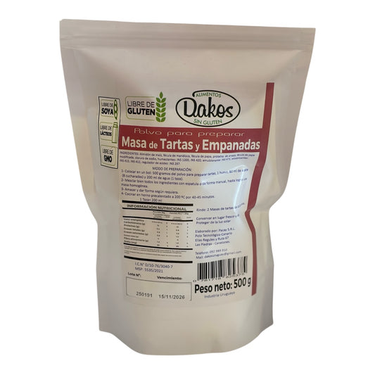 Masa de tartas y empanadas libre de gluten DAKOS 500Gr