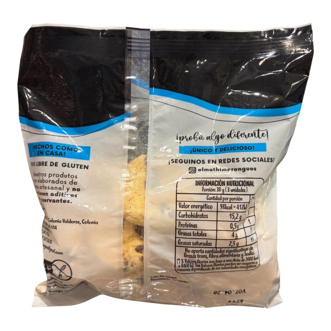 Galletitas con chips de chololate sin gluten Mathi
