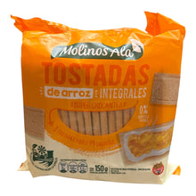 Cargar imagen en el visor de la galería, Tostadas de arroz ingegrales sin gluten Molinos Ala

