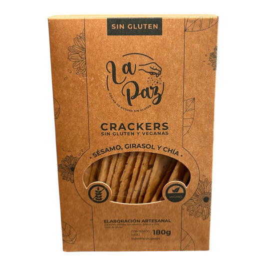 Galleta crackers sin gluten sesamo girasol y chia LA PAZ 180gr