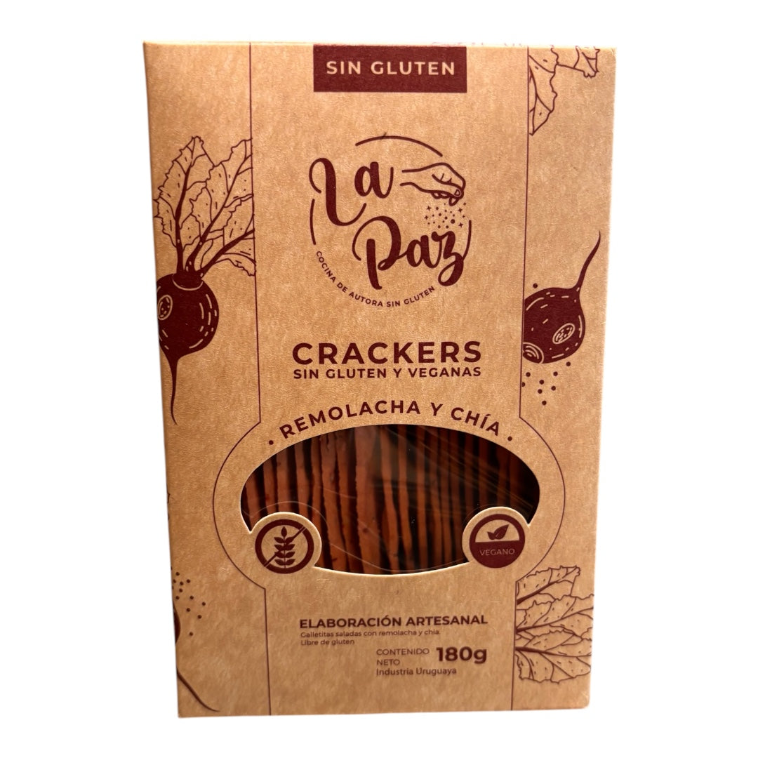 Galleta crackers sin gluten remolacha y chia LA PAZ 180gr