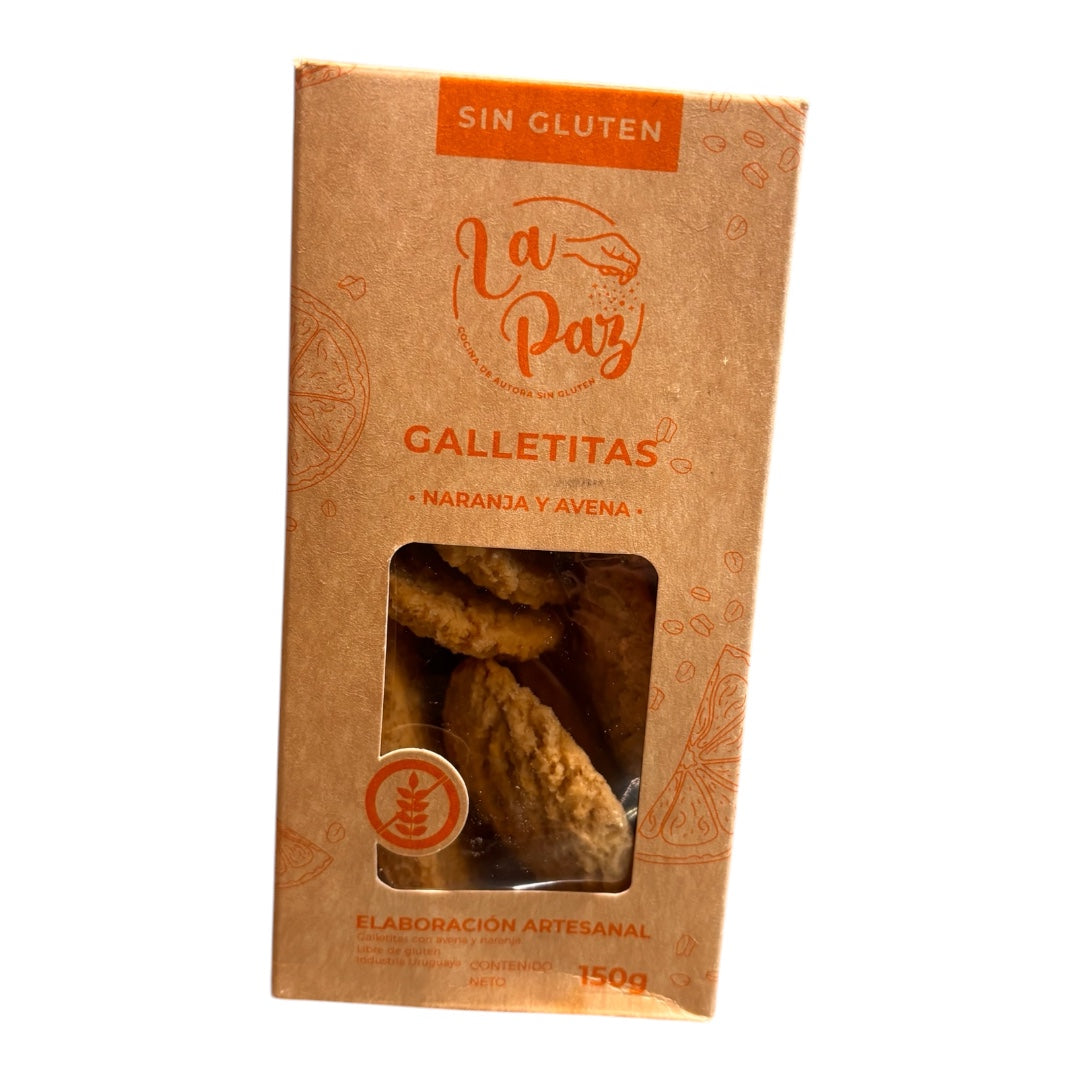 Galleta veganas sin azúcar sin gluten naranja y avena LA PAZ 150gr