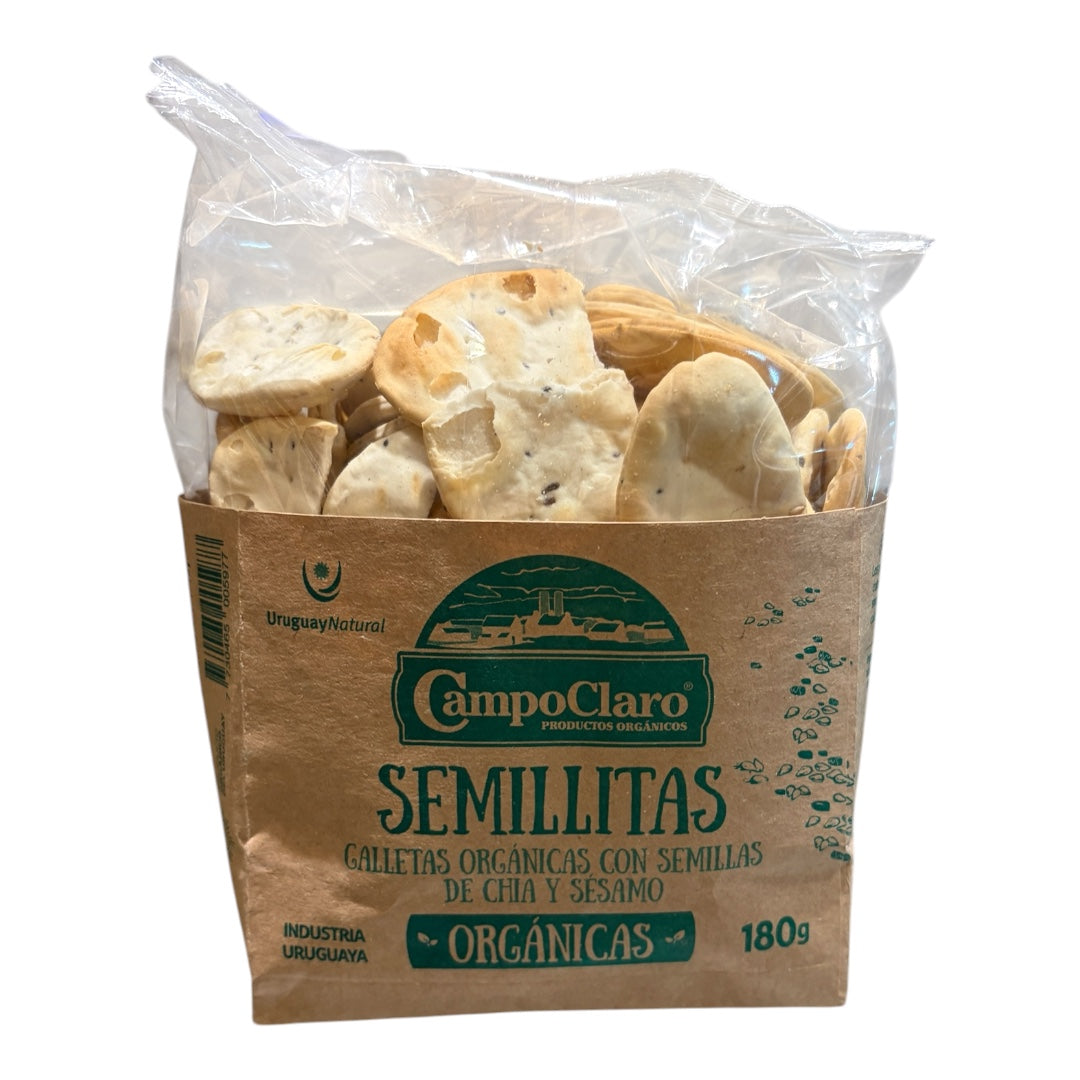 Galletas Semillitas orgánicas con chia y sésamo CAMPO CLARTO 180 gr