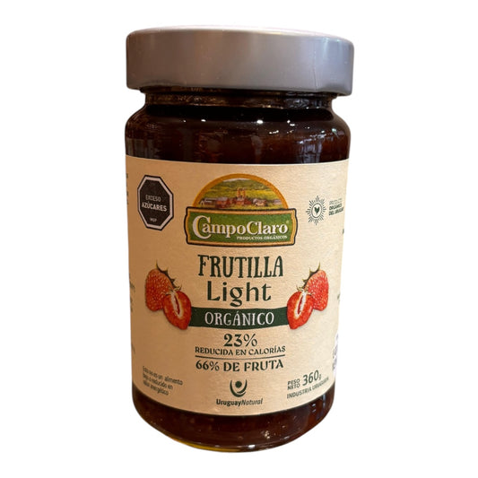 Mermelada de frutilla ligth orgánica CAMPO CLARO 360 gr