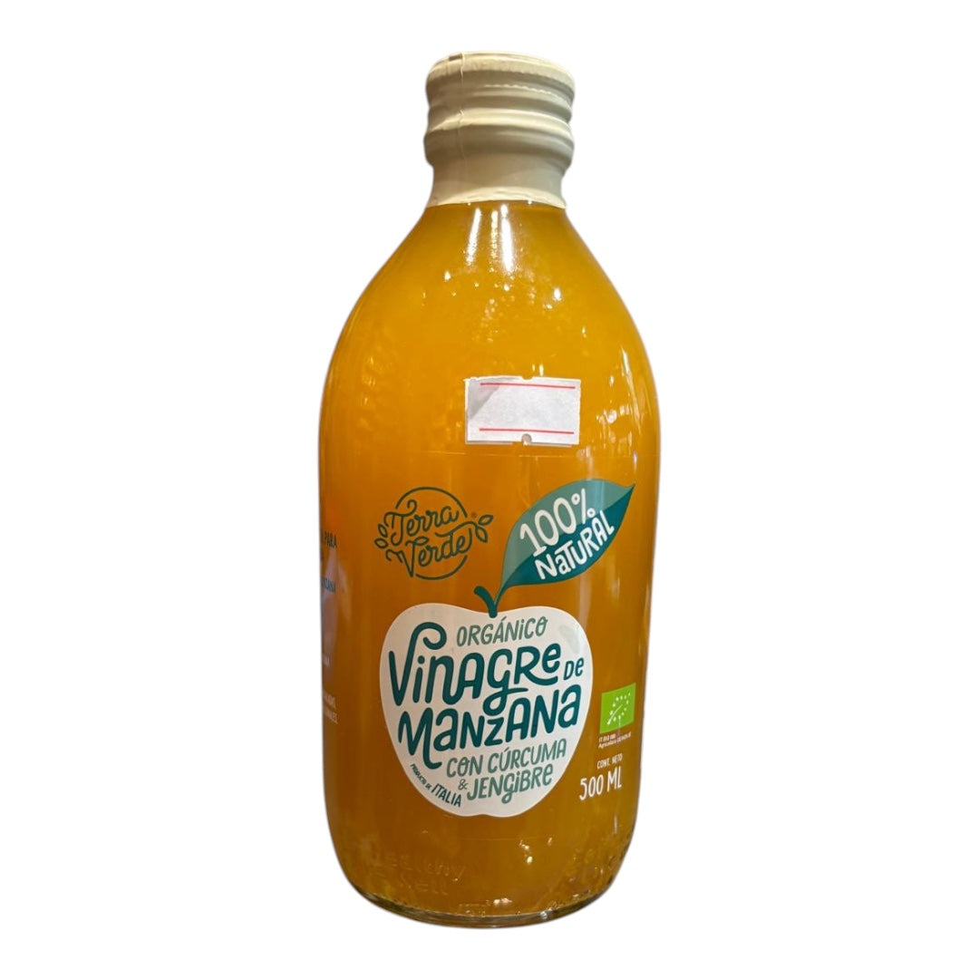 Vinagre de manzana con cúrcuma y jengibre TERRA VERDE 500ml