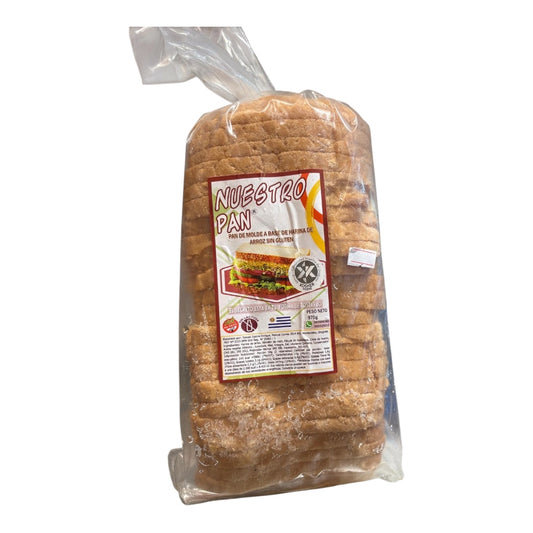 Pan de molde de harina de arroz sin gluten NUESTRO PAN 970 gr