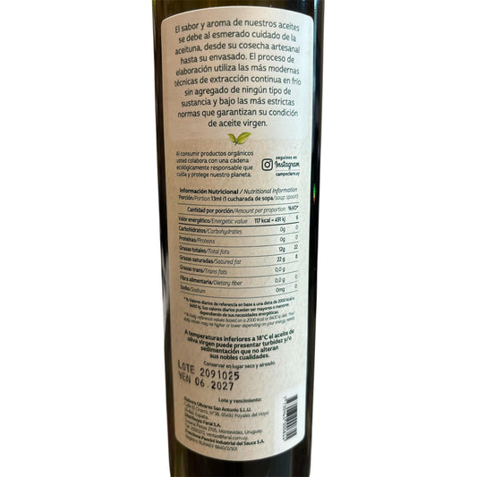 Aceite de oliva orgánico extra virgen CAMPO CLARO 500 ml